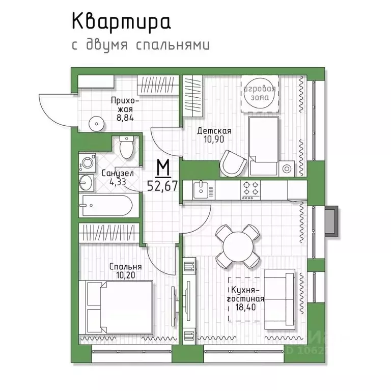 2-к кв. Тульская область, Тула городской округ, пос. Молодежный 5 ... - Фото 0
