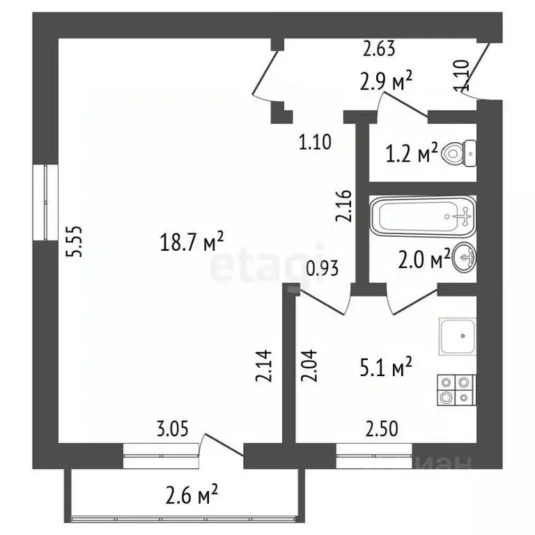 1-к кв. Тюменская область, Ишим ул. Суворова (30.0 м) - Фото 0