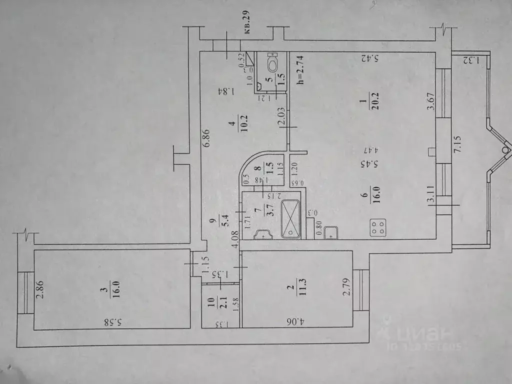 3-к кв. Саха (Якутия), Якутск ул. Богдана Чижика, 2/1 (91.0 м) - Фото 2