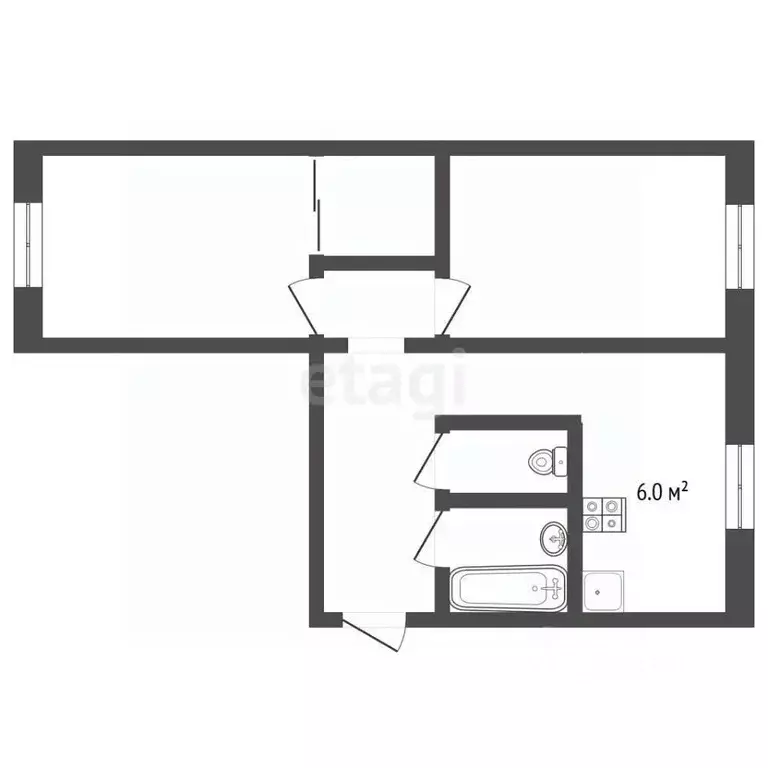 2-к кв. Московская область, Красногорск Вокзальная ул., 12 (45.0 м) - Фото 1