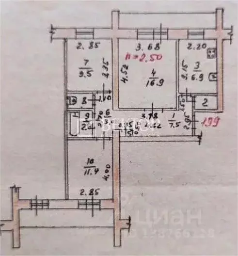 3-к кв. Костромская область, Кострома Самоковская ул., 5 (60.3 м) - Фото 2