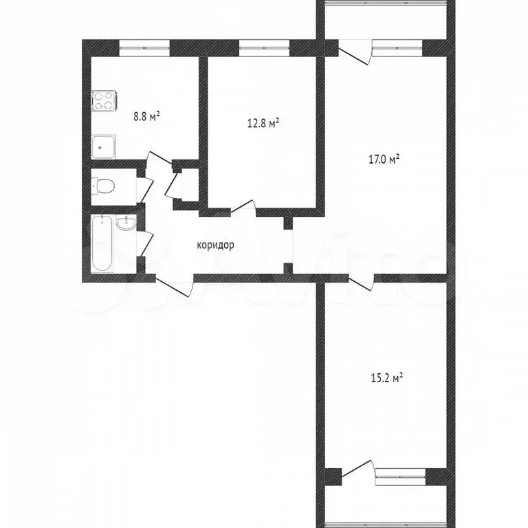 3-к. квартира, 68 м, 4/9 эт. - Фото 0
