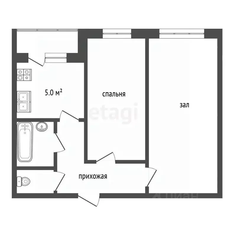 2-к кв. Смоленская область, Сафоново ул. Энгельса, 22 (40.4 м) - Фото 1