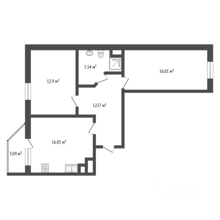 2-к кв. Тюменская область, Тюмень ул. Тимофея Чаркова, 81к1 (62.5 м) - Фото 2