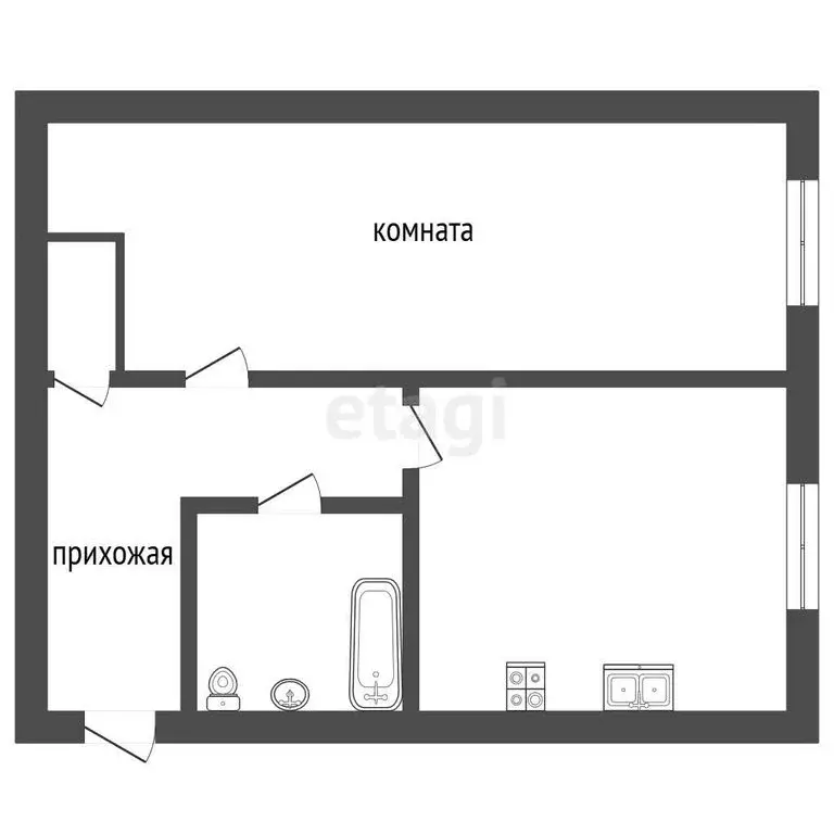 1-комнатная квартира: Ялуторовск, улица Свердлова, 41 (29.9 м) - Фото 1