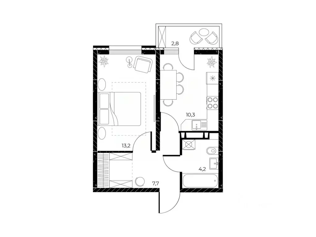 1-к кв. Ростовская область, Ростов-на-Дону Театральный просп. (36.2 м) - Фото 2