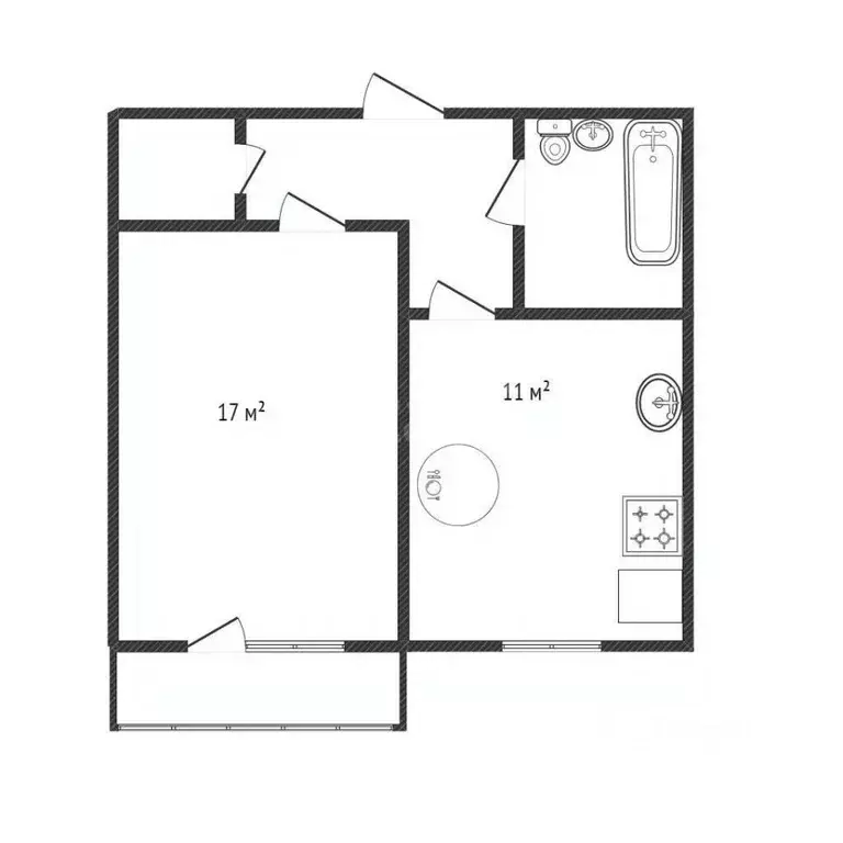 1-к кв. Белгородская область, Белгород ул. Есенина, 8 (39.0 м) - Фото 1