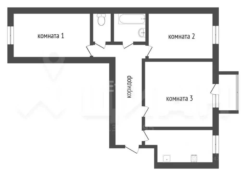 3-к кв. Санкт-Петербург ул. Ольги Берггольц, 17 (74.3 м) - Фото 1