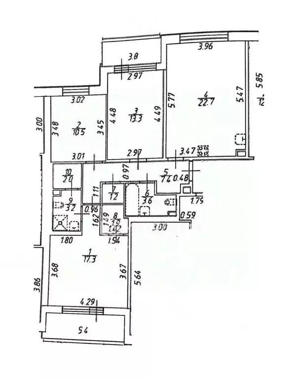 3-к кв. Санкт-Петербург ул. Ивана Куликова, 3к1 (90.0 м) - Фото 2