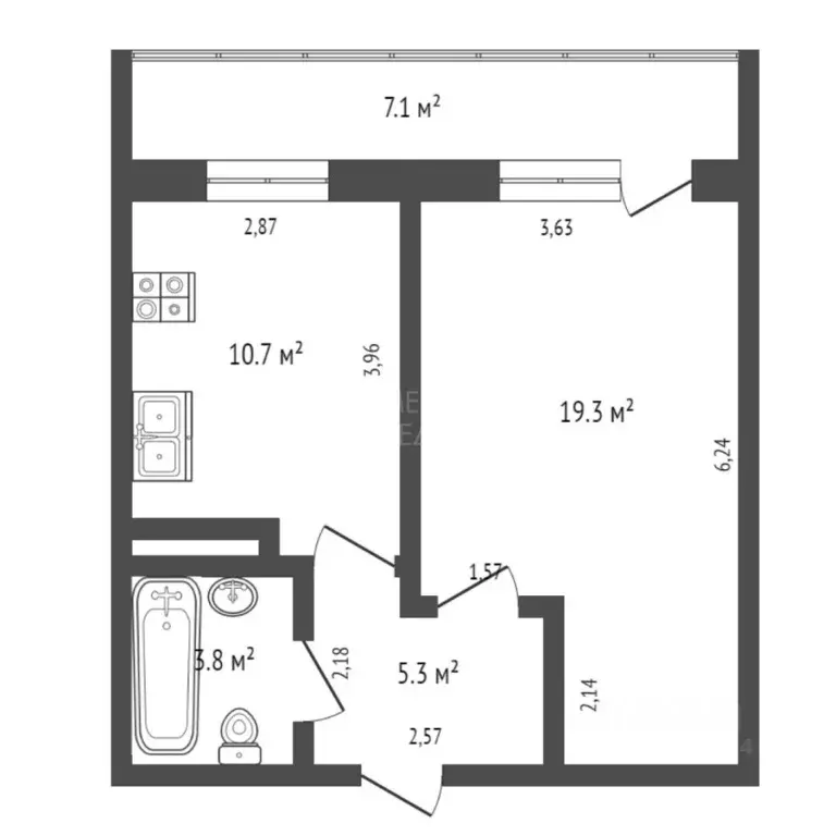 1-к кв. Тюменская область, Тюмень ул. Ю.-Р.Г. Эрвье, 10к1 (38.8 м) - Фото 0