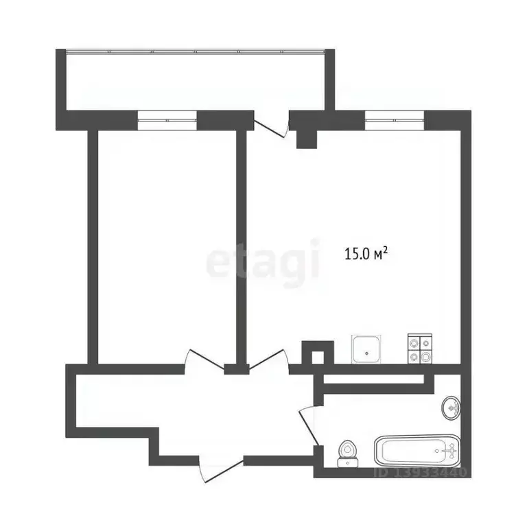 1-к кв. Тюменская область, Тюмень ул. Николая Никитина, 8 (41.0 м) - Фото 0