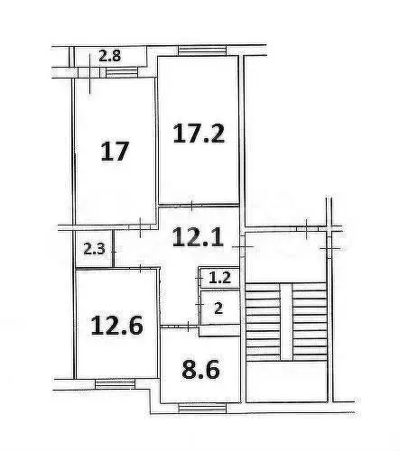 3-к. квартира, 74,4 м, 1/5 эт. - Фото 0