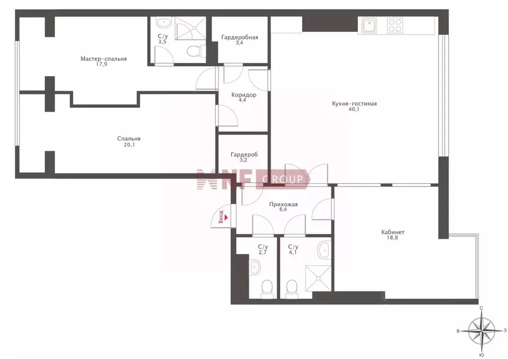 4-к кв. Санкт-Петербург Кирочная ул., 31к2 (121.5 м) - Фото 1
