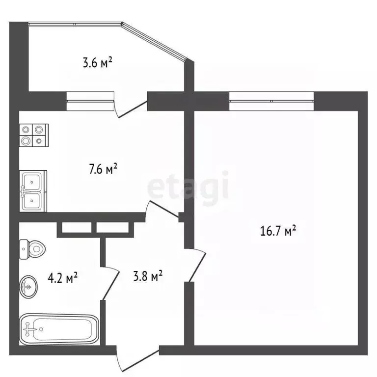 1-к кв. Орловская область, Орел ул. Зареченская, 6к3 (34.1 м) - Фото 1