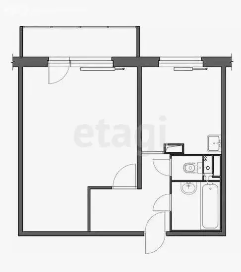 1-комнатная квартира: Липецк, улица имени Генерала Меркулова, 15 (35 ... - Фото 1