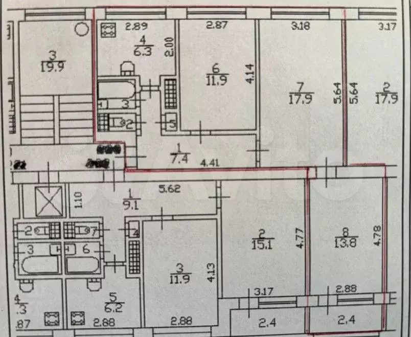 3-к. квартира, 64 м, 2/9 эт. - Фото 0