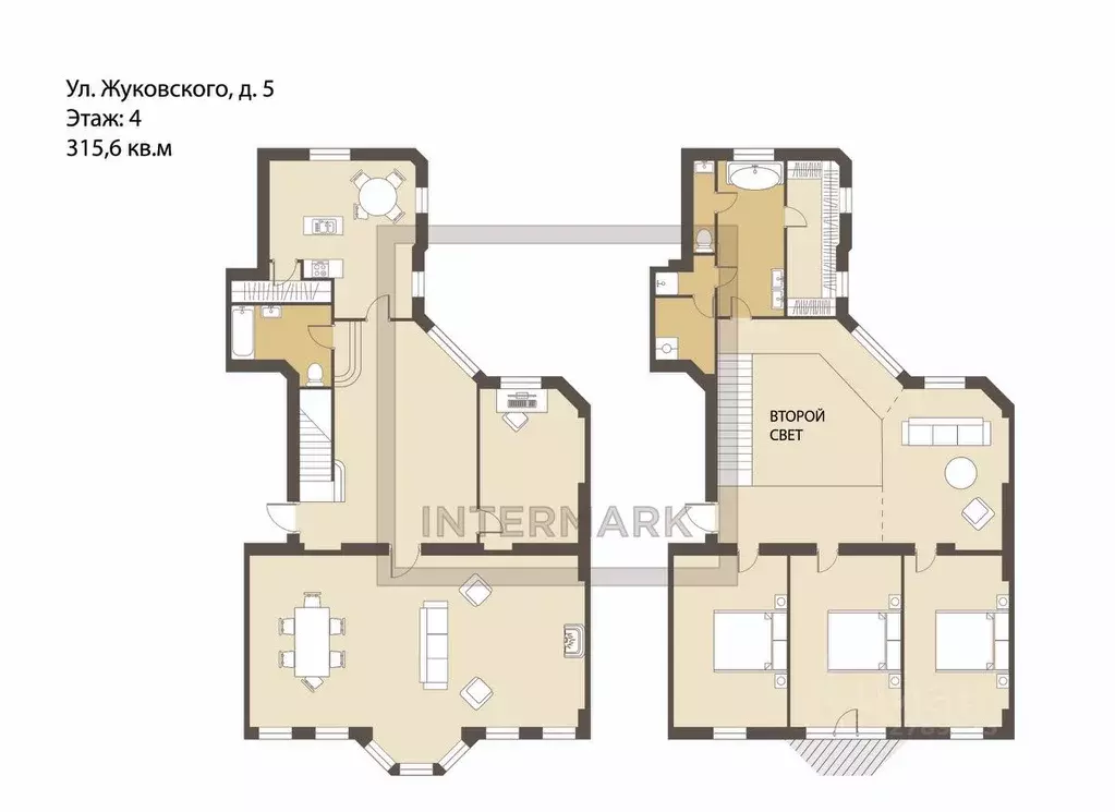 5-к кв. Москва ул. Жуковского, 5 (315.6 м) - Фото 2