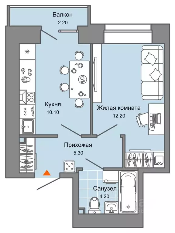 1-к кв. Пермский край, Пермь ул. Дзержинского, 31Б (33.0 м) - Фото 2