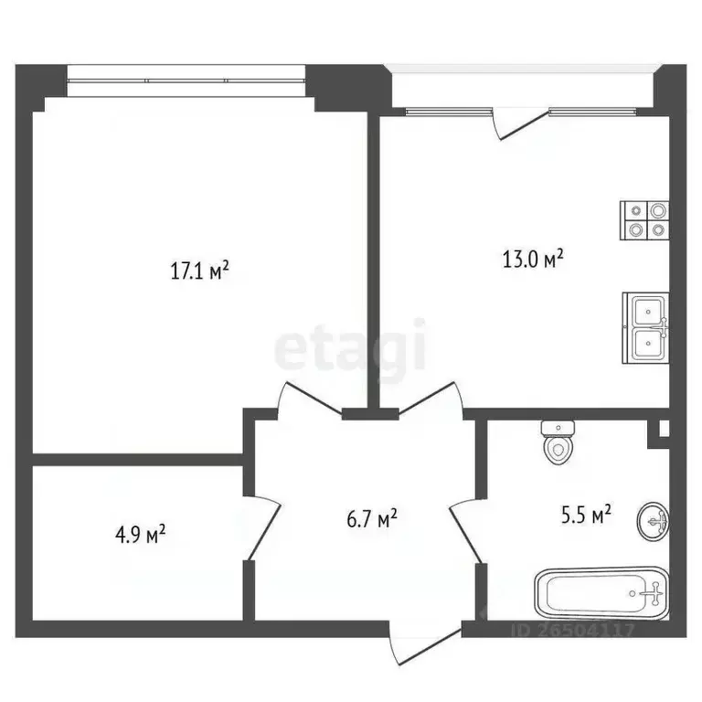 1-к кв. Севастополь ул. Тараса Шевченко, 7 (36.2 м) - Фото 2
