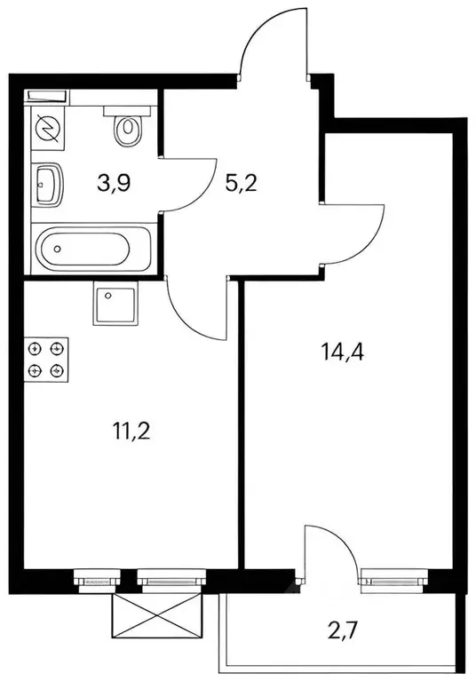 1-к кв. Калужская область, Калуга ул. 65 лет Победы, 23 (34.6 м) - Фото 2
