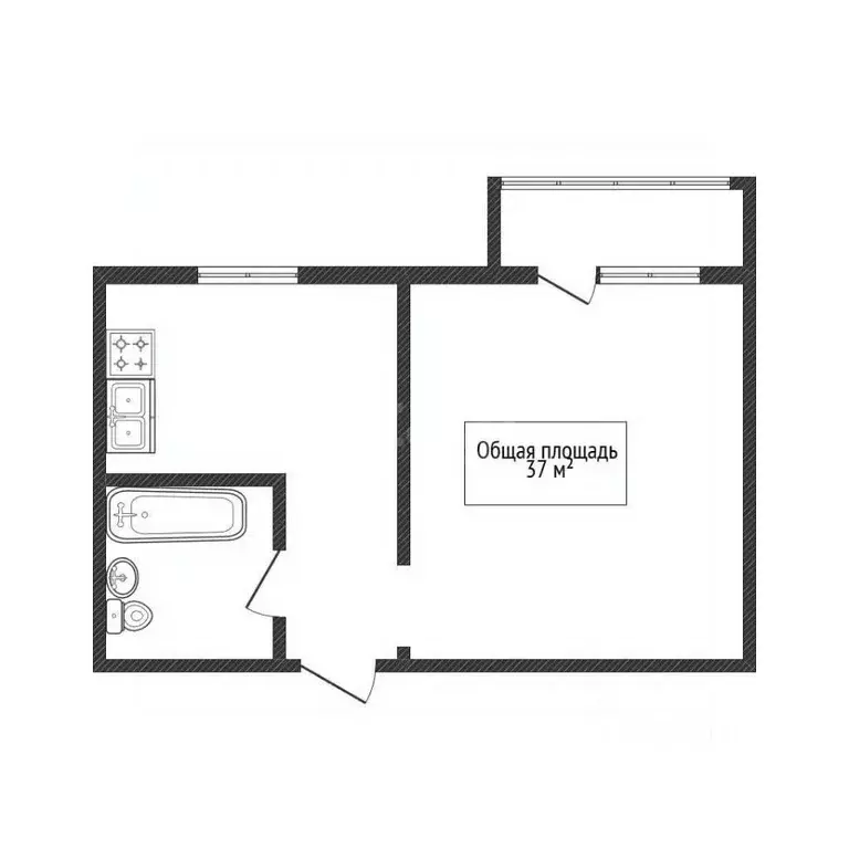 1-к кв. Брянская область, Брянск ул. Романа Брянского, 33 (37.0 м) - Фото 2