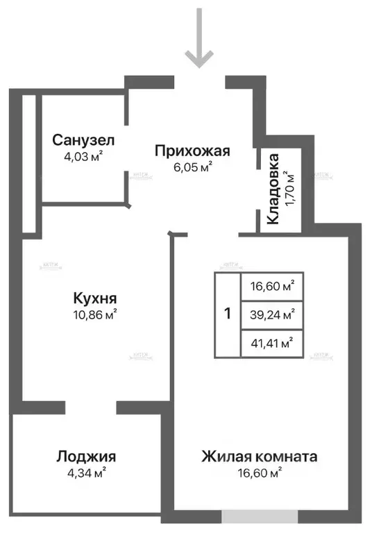 1-к кв. Калужская область, Калуга ул. Серафима Туликова, 4 (42.4 м) - Фото 2