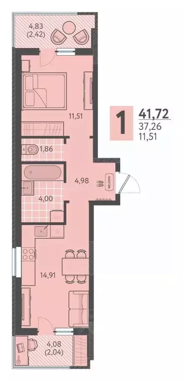 1-к кв. Краснодарский край, Краснодар ул. Имени Виктора Анфиногенова, ... - Фото 1