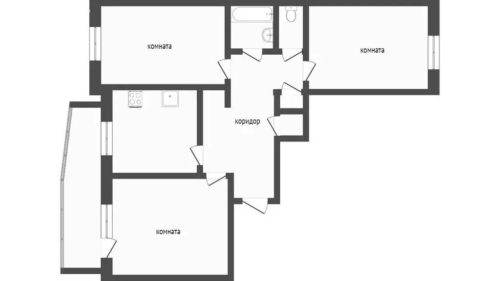 3-комнатная квартира: Улан-Удэ, улица Клыпина, 14 (66.6 м) - Фото 1