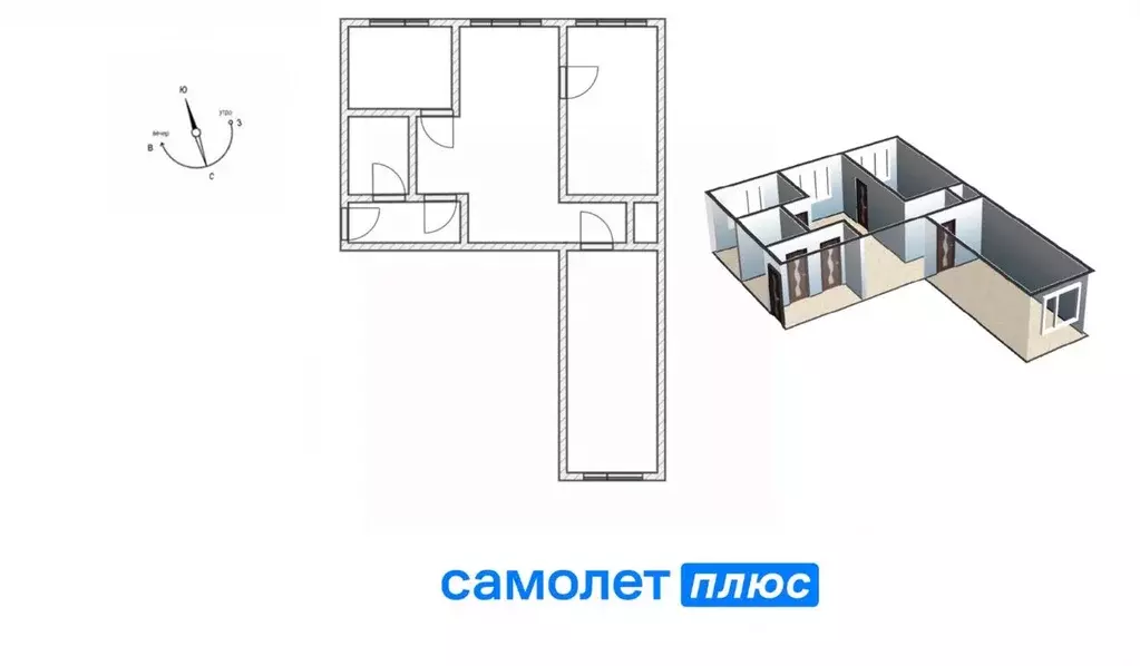 3-к кв. Кемеровская область, Кемерово Тульская ул., 4 (53.5 м) - Фото 0