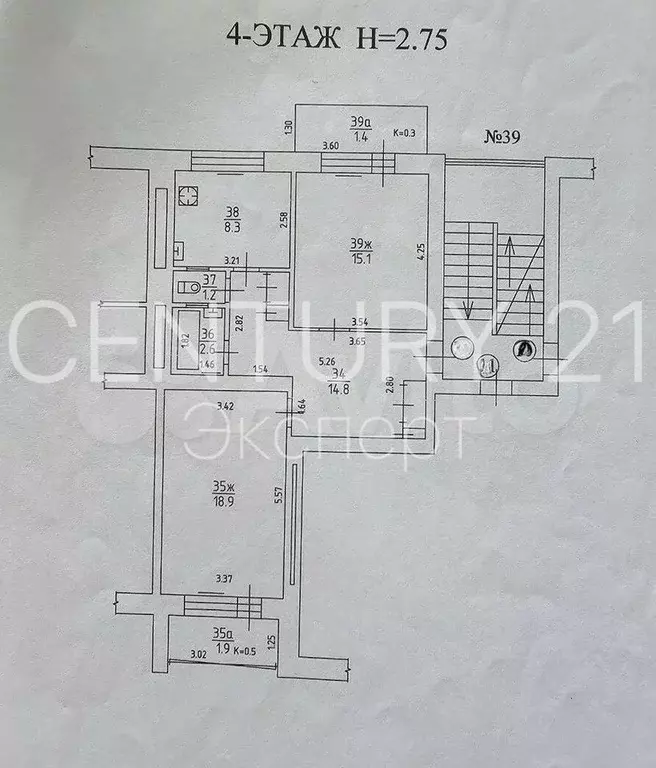 2-к. квартира, 60,9 м, 4/5 эт. - Фото 0