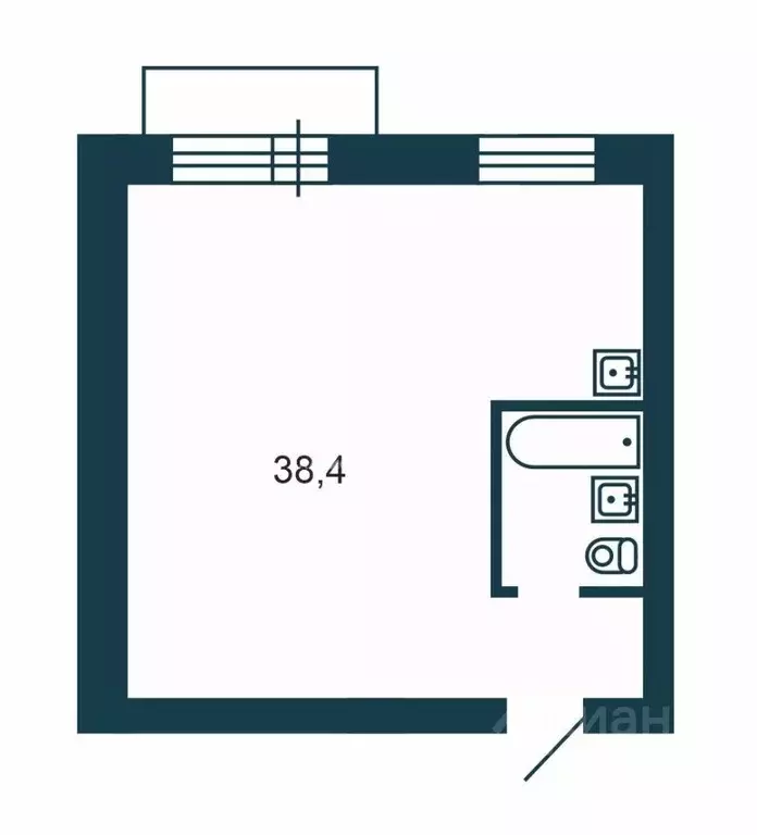 Студия Новосибирская область, Бердск Лунная ул., 28 (38.4 м) - Фото 2