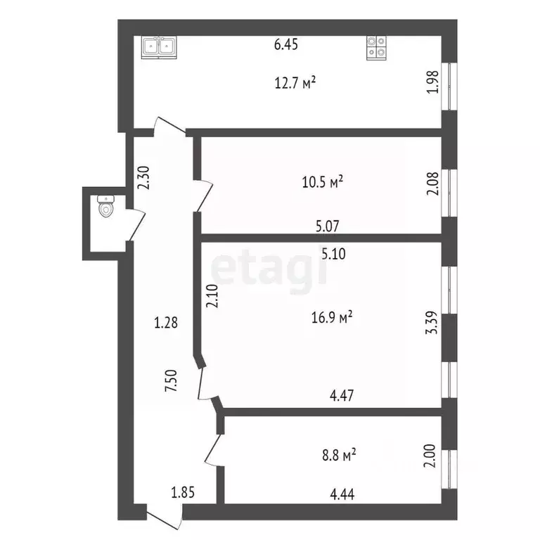 3-к кв. Санкт-Петербург Курляндская ул., 22-24 (61.0 м) - Фото 1