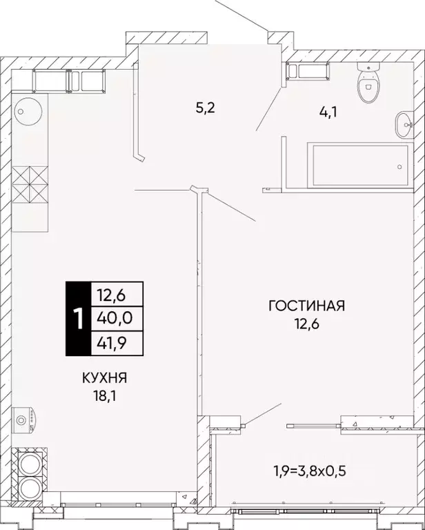 1-к кв. Ростовская область, Ростов-на-Дону Левобережье жилой комплекс ... - Фото 0
