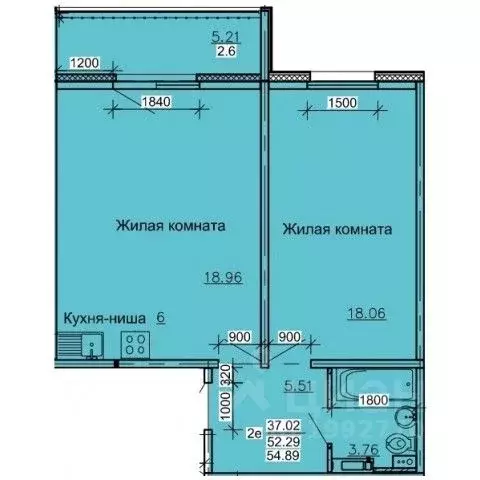 Студия Алтайский край, Барнаул ул. Союза Республик (54.89 м) - Фото 0