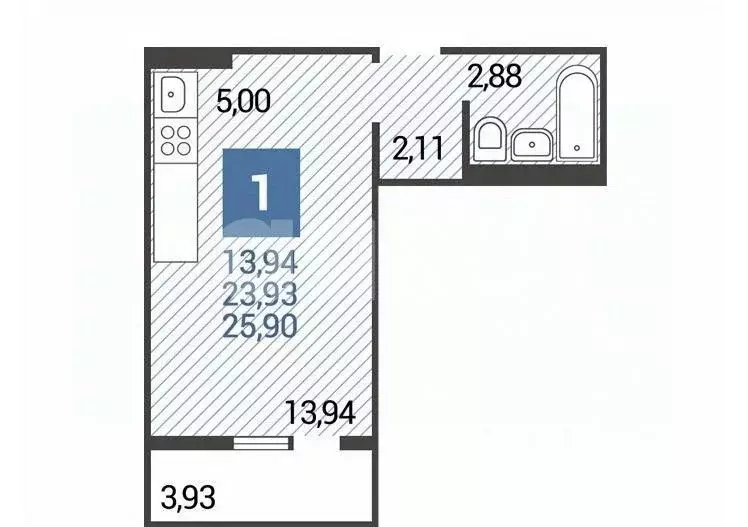 Студия Краснодарский край, Анапа ш. Супсехское, 26к10 (27.0 м) - Фото 2