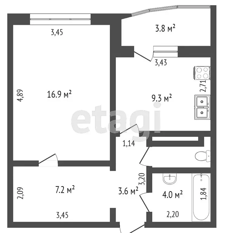 1-комнатная квартира: Тюмень, улица Николая Семёнова, 31к2 (43 м) - Фото 0