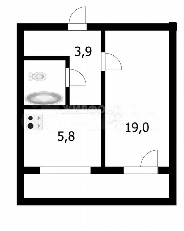 1-к. квартира, 33,5 м, 2/9 эт. - Фото 0