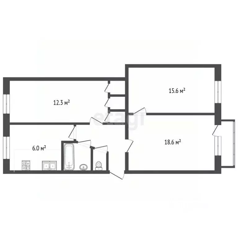 3-к кв. Московская область, Воскресенский район, Белоозерский пгт ... - Фото 2