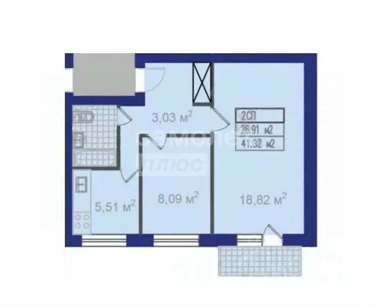 2-к кв. Москва ул. Шаболовка, 59К2 (41.3 м) - Фото 2