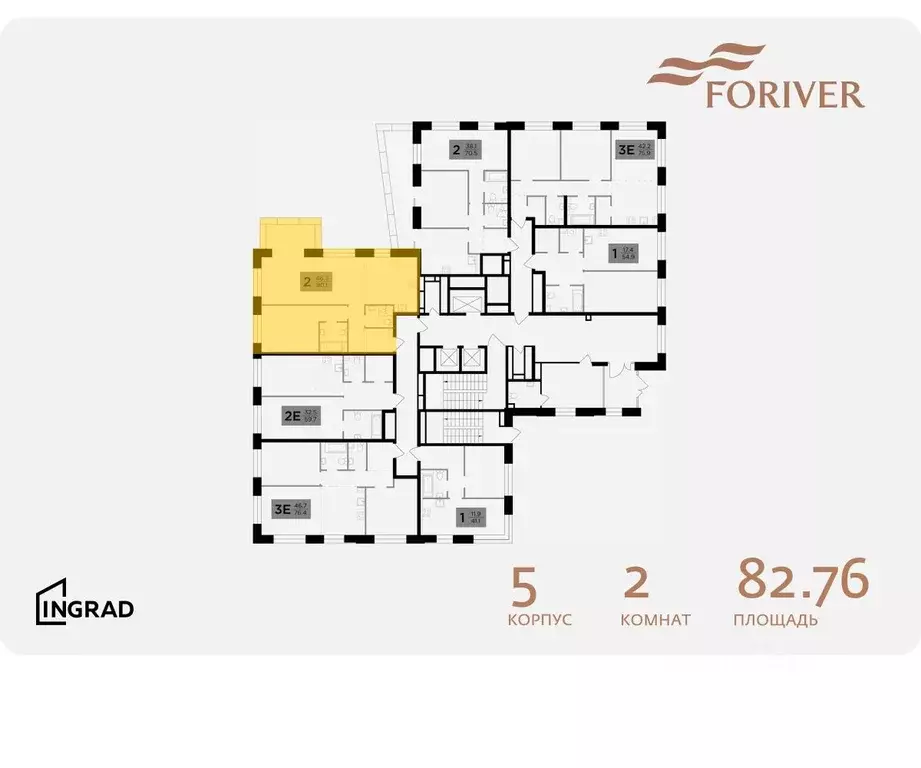 2-к кв. Москва Г мкр, Форивер жилой комплекс, 5 (82.76 м) - Фото 1