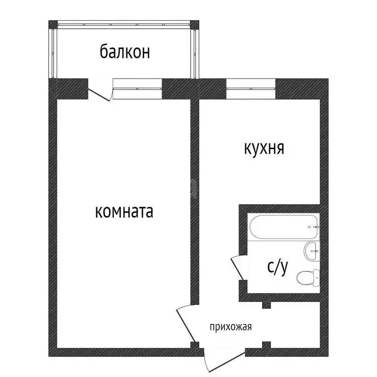 1-комнатная квартира: Курган, Чернореченская улица, 45 (32.5 м) - Фото 1