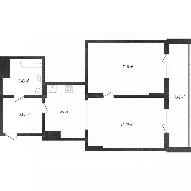 2-к кв. Тюменская область, Тобольск 15-й мкр, 27 (53.0 м) - Фото 0