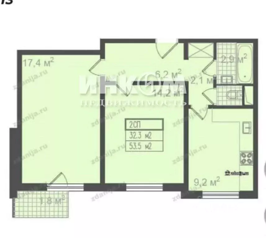 Комната Москва просп. Маршала Жукова, 35К1 (14.4 м) - Фото 1