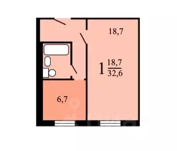 1-к кв. Москва Малахитовая ул., 13К1 (32.6 м) - Фото 2