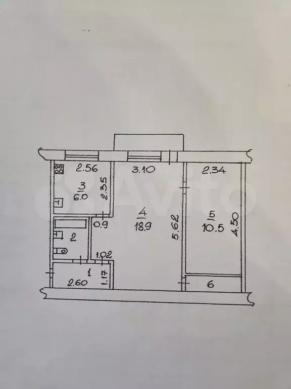2-к. квартира, 43,6 м, 4/5 эт. - Фото 0