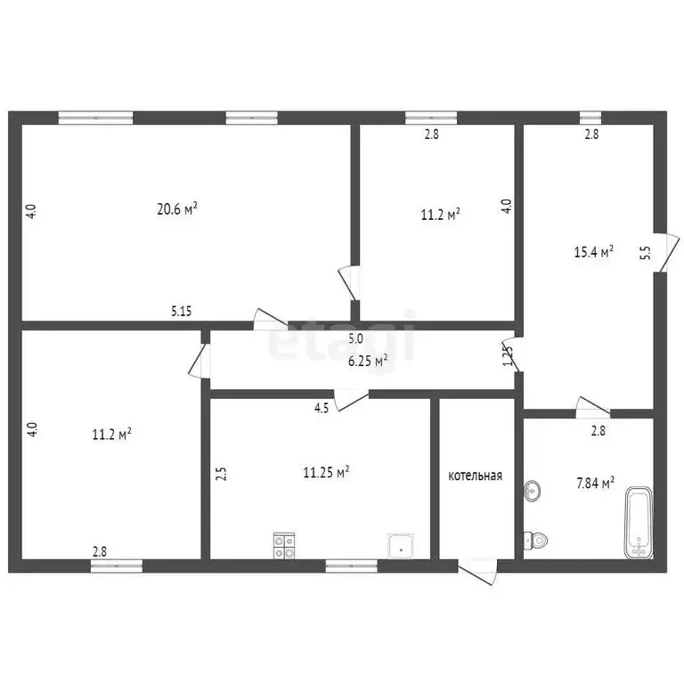 3-комнатная квартира: село Исетское, улица Кирова, 55 (69 м) - Фото 1
