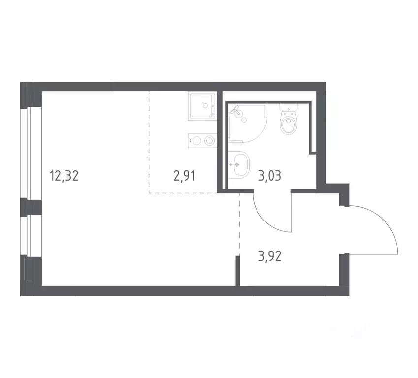 Студия Москва Молжаниново жилой комплекс, к6 (22.18 м) - Фото 1