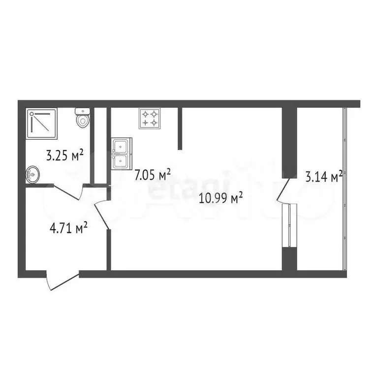 Квартира-студия, 26 м, 13/27 эт. - Фото 0