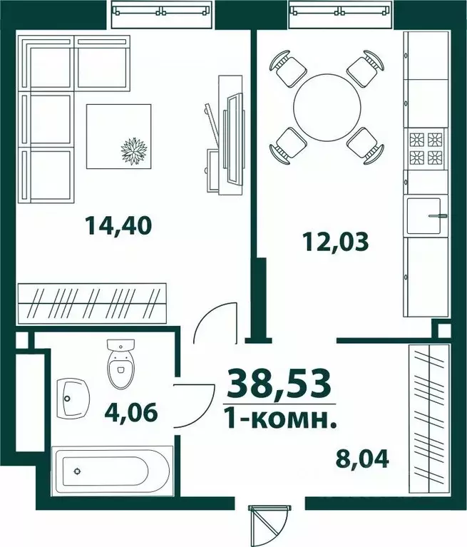 1-к кв. Ульяновская область, Ульяновск 19-й мкр, Аквамарин-2 жилой ... - Фото 0