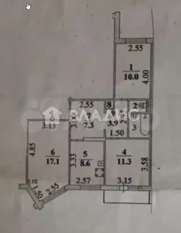 3-к. квартира, 62,5 м, 3/10 эт. - Фото 0